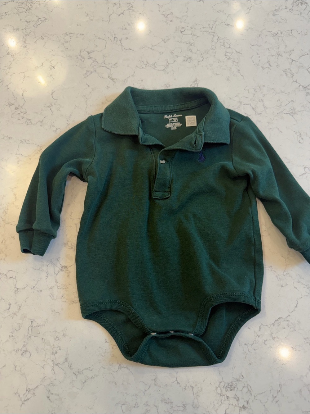 Ralph Lauren Dark Green Knit Polo Bodysuit
